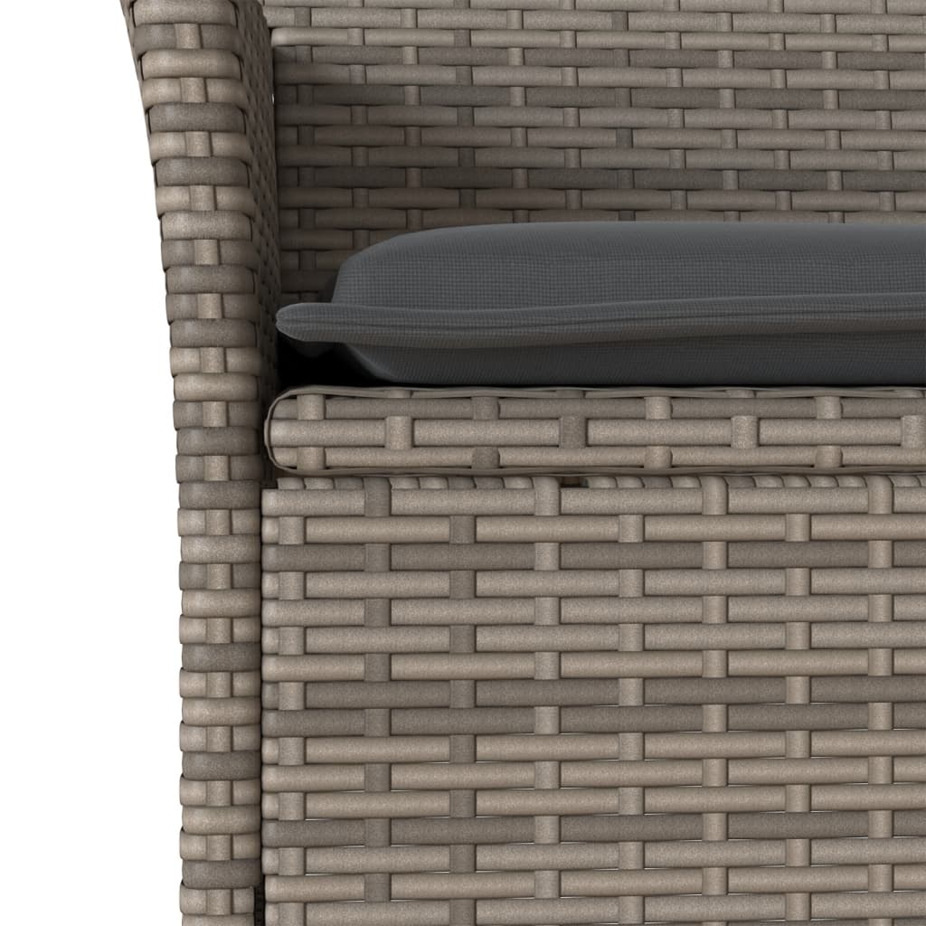 vidaXL Chaises de jardin avec coussins 2 pcs Gris Résine tressée