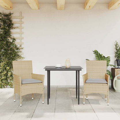 vidaXL Chaises de jardin avec coussins 2 pcs. Rotin synthétique beige