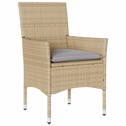 vidaXL Chaises de jardin avec coussins 2 pcs. Rotin synthétique beige
