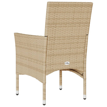 vidaXL Chaises de jardin avec coussins 2 pcs. Rotin synthétique beige