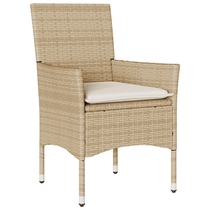 vidaXL Chaises de jardin avec coussins 2 pcs. Rotin synthétique beige