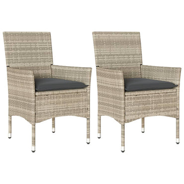 vidaXL Chaises de jardin avec coussins 2 pcs Gris clair Résine tressée