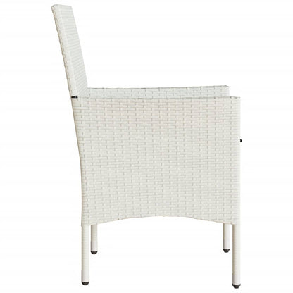 vidaXL Gartenstühle mit Kissen 2 Stk. Weiß Poly Rattan