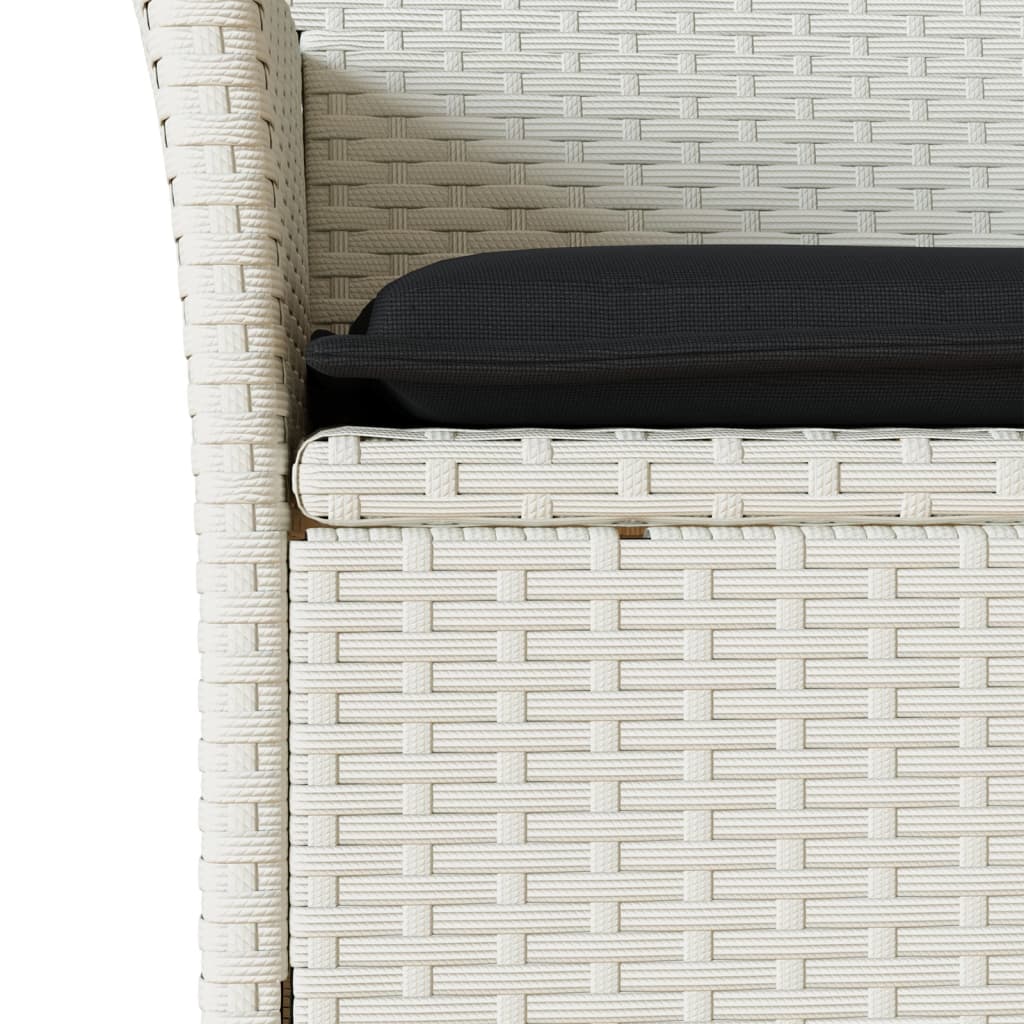 vidaXL Gartenstühle mit Kissen 2 Stk. Weiß Poly Rattan