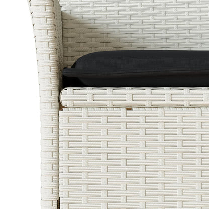 vidaXL Gartenstühle mit Kissen 2 Stk. Weiß Poly Rattan