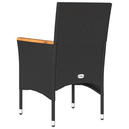 vidaXL Chaises de jardin avec coussins 2 pcs Noir Résine tressée