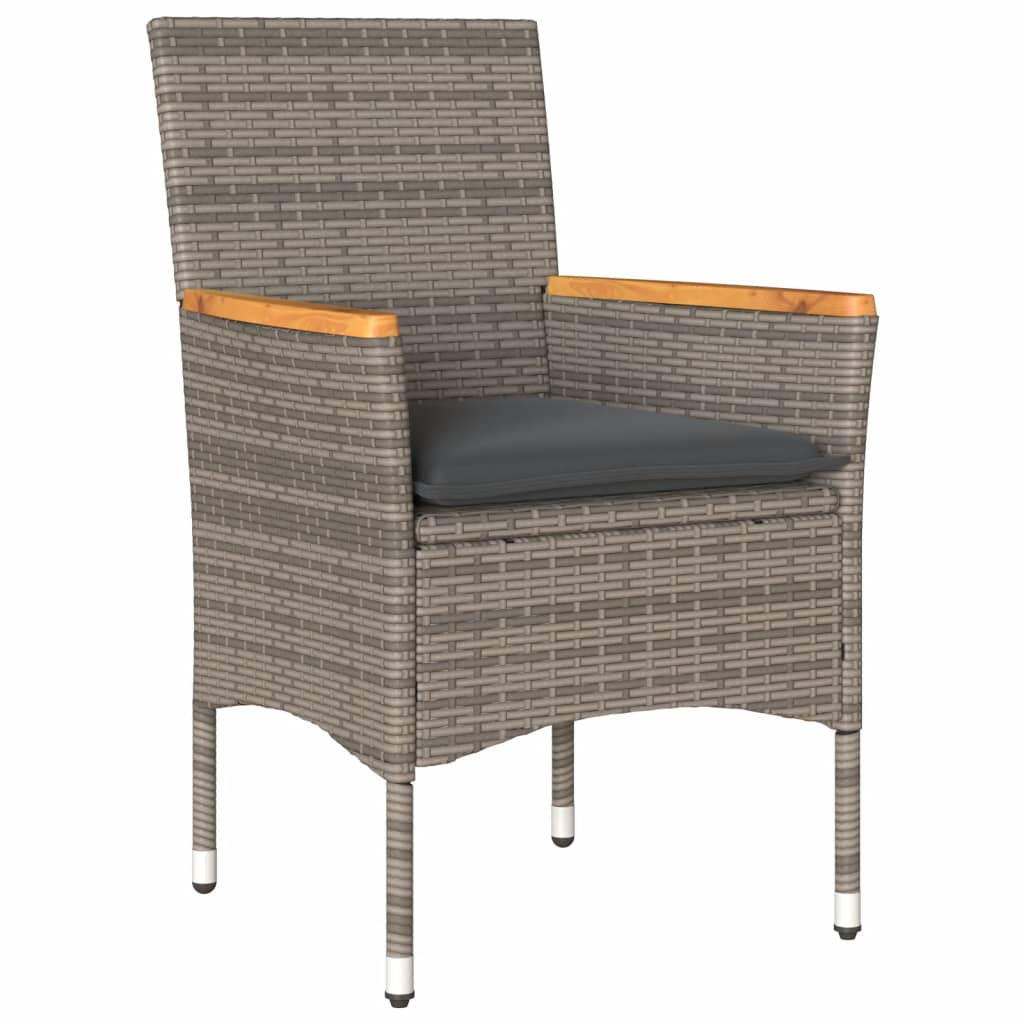 vidaXL Chaises de jardin avec coussins 2 pcs Gris Résine tressée