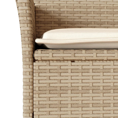 vidaXL Gartenstühle mit Kissen 2 Stk. Beige Poly Rattan
