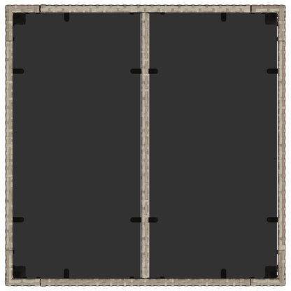 vidaXL Gartentisch mit Glasplatte Hellgrau 90x90x75 cm Poly Rattan