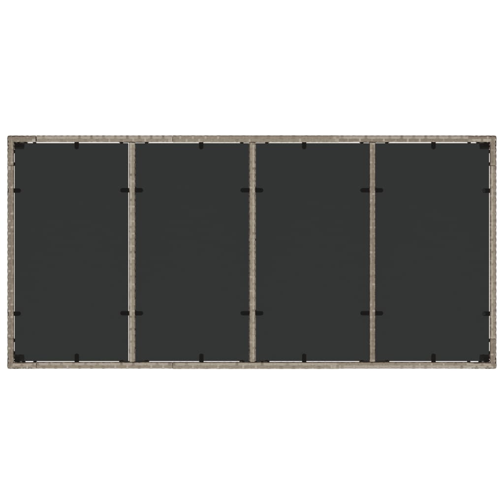 vidaXL Gartentisch mit Glasplatte Hellgrau 190x90x75 cm Poly Rattan