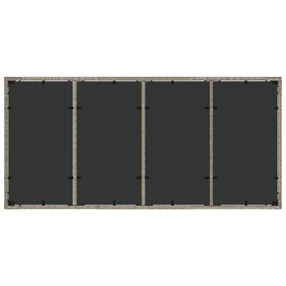 vidaXL Gartentisch mit Glasplatte Hellgrau 190x90x75 cm Poly Rattan