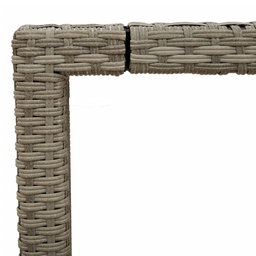 vidaXL Gartentisch mit Glasplatte Hellgrau 190x90x75 cm Poly Rattan