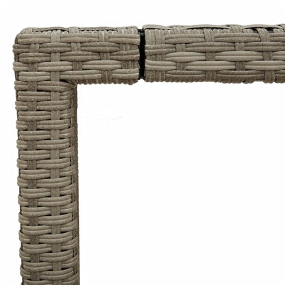 vidaXL Gartentisch mit Glasplatte Hellgrau 190x90x75 cm Poly Rattan