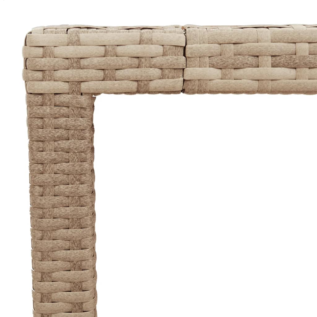 vidaXL Table de jardin beige 190x90x75 cm en polyrotin et bois d'acacia