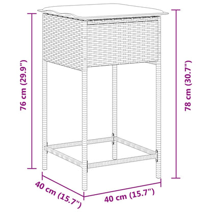 vidaXL Garten-Barhocker mit Kissen 2 Stk. Braun Poly Rattan