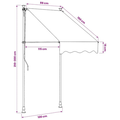 vidaXL Markise Einziehbar Anthrazit 100x150 cm Stoff und Stahl