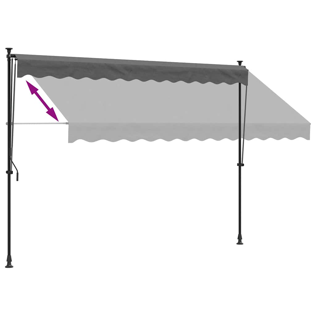 vidaXL Markise Einziehbar Anthrazit 300x150 cm Stoff und Stahl