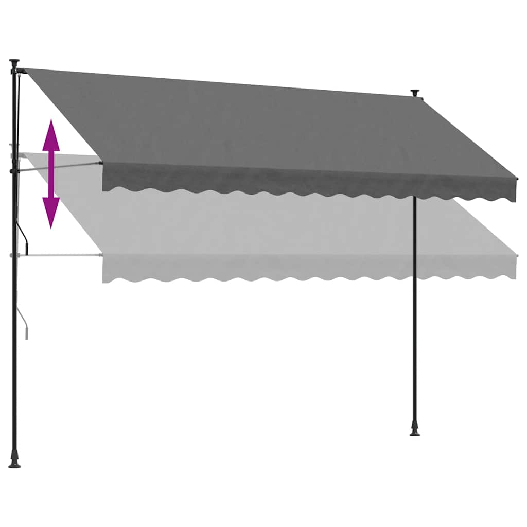 vidaXL Markise Einziehbar Anthrazit 350x150 cm Stoff und Stahl