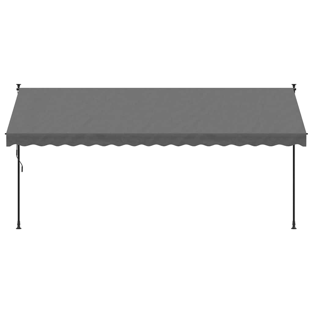 vidaXL Markise Einziehbar Anthrazit 400x150 cm Stoff und Stahl