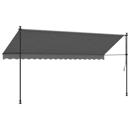 vidaXL Markise Einziehbar Anthrazit 400x150 cm Stoff und Stahl