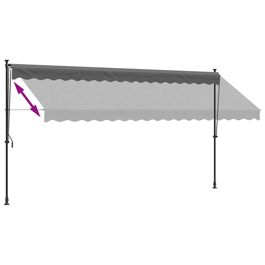vidaXL Markise Einziehbar Anthrazit 400x150 cm Stoff und Stahl