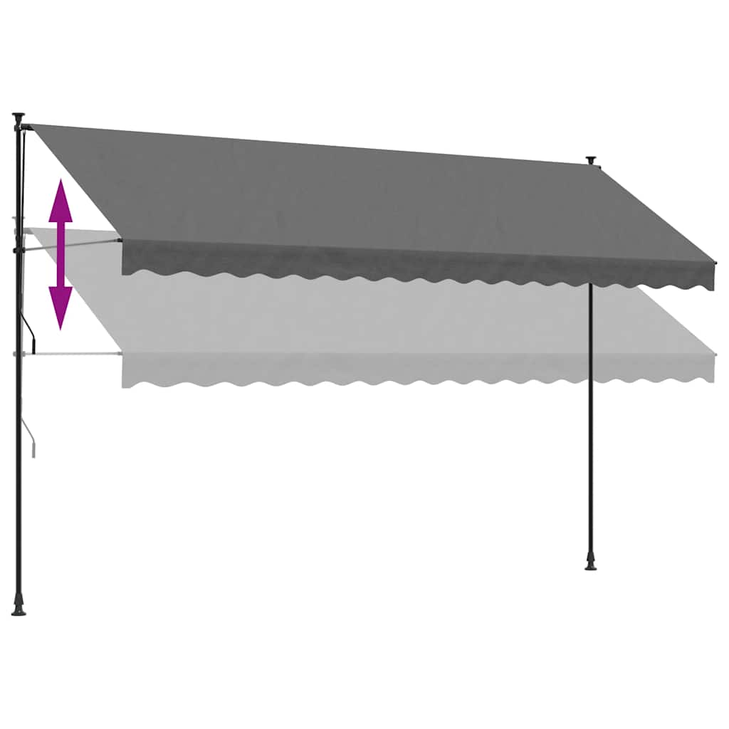 vidaXL Markise Einziehbar Anthrazit 400x150 cm Stoff und Stahl