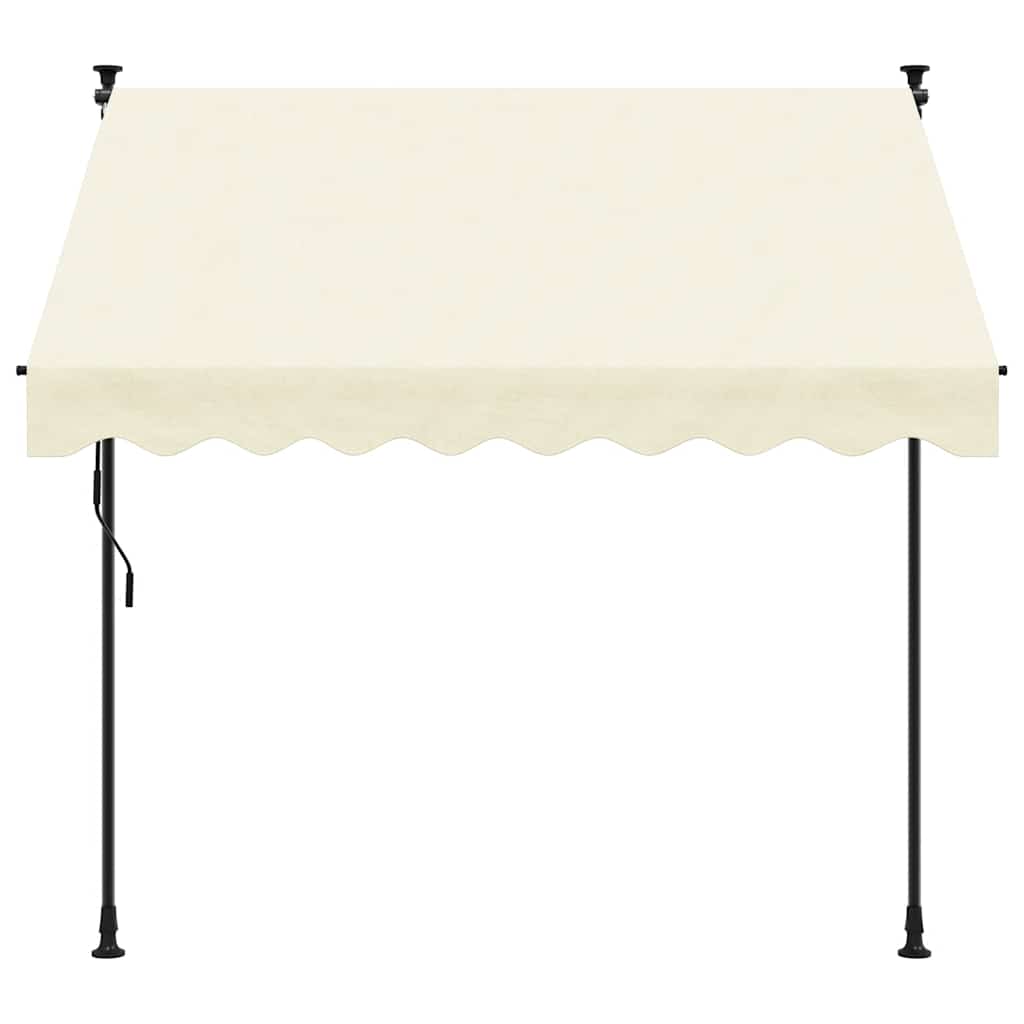 Markise Einziehbar Creme 250x150 cm Stoff und Stahl