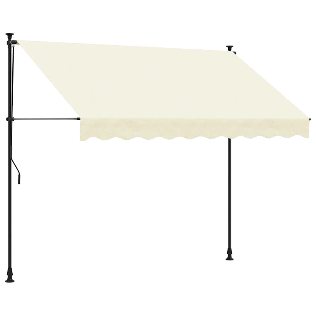 vidaXL Markise Einziehbar Creme 300x150 cm Stoff und Stahl