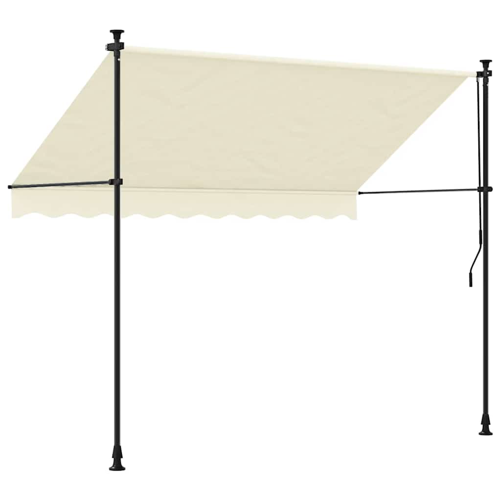 vidaXL Markise Einziehbar Creme 300x150 cm Stoff und Stahl