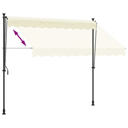 vidaXL Markise Einziehbar Creme 300x150 cm Stoff und Stahl