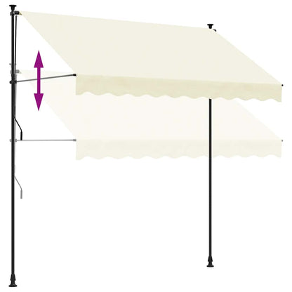 vidaXL Markise Einziehbar Creme 300x150 cm Stoff und Stahl