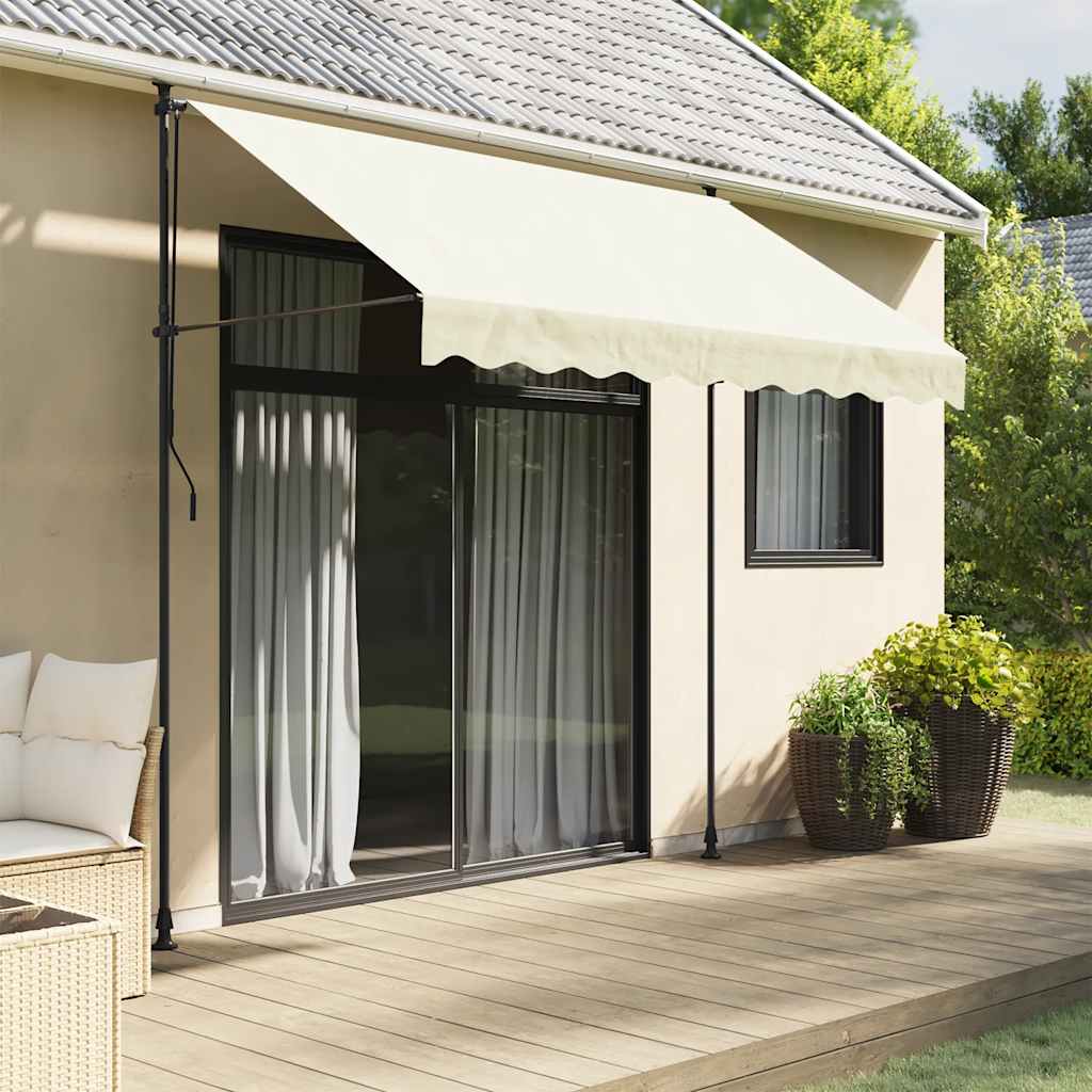 vidaXL Markise Einziehbar Creme 300x150 cm Stoff und Stahl