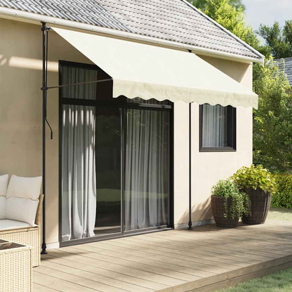 vidaXL Markise Einziehbar Creme 300x150 cm Stoff und Stahl