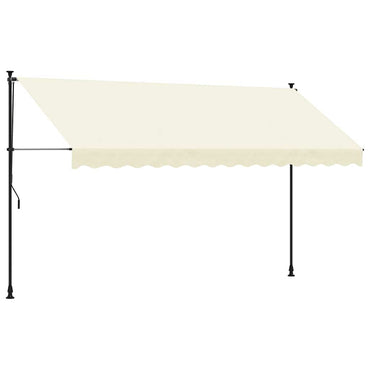 vidaXL Markise Einziehbar Creme 350x150 cm Stoff und Stahl