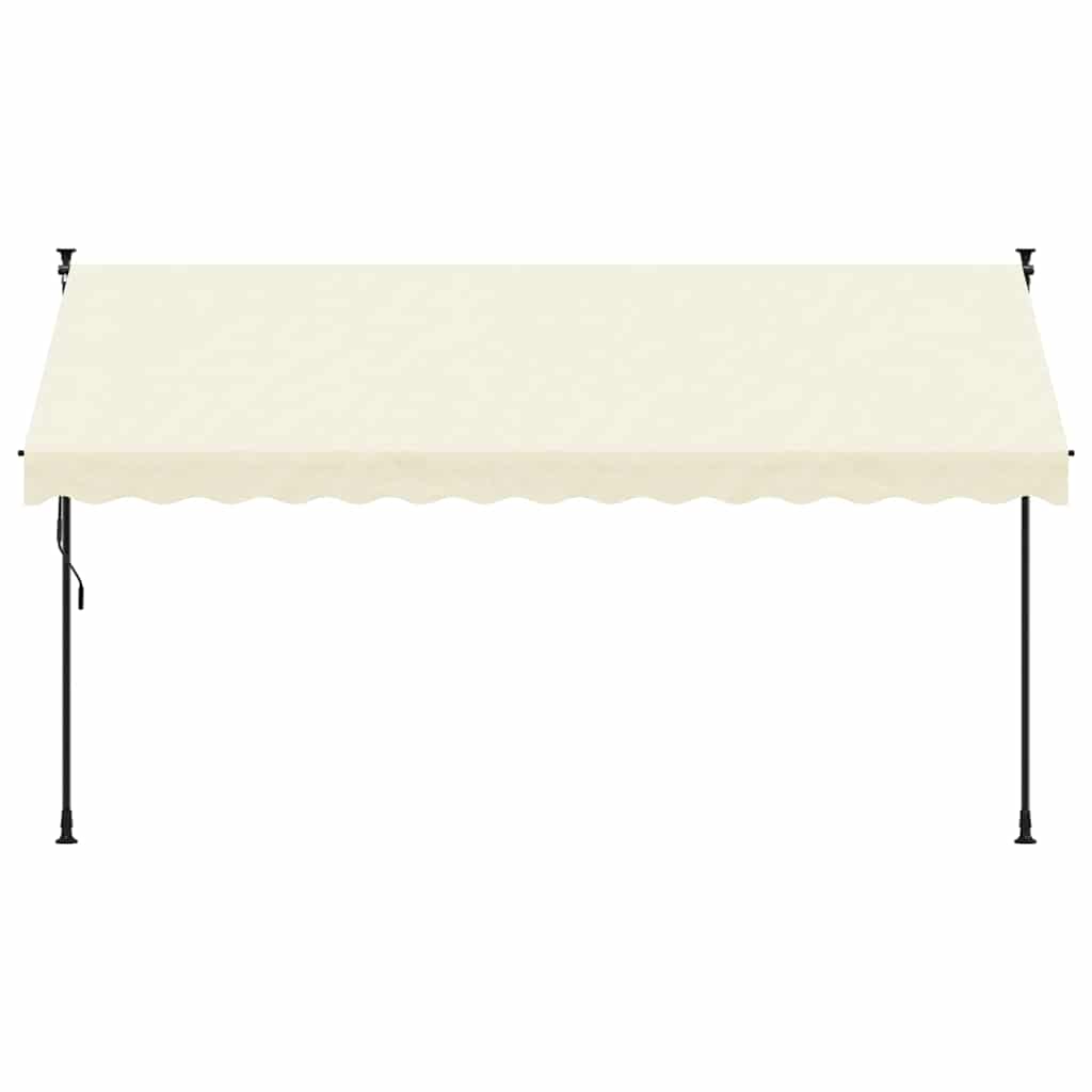 vidaXL Markise Einziehbar Creme 350x150 cm Stoff und Stahl