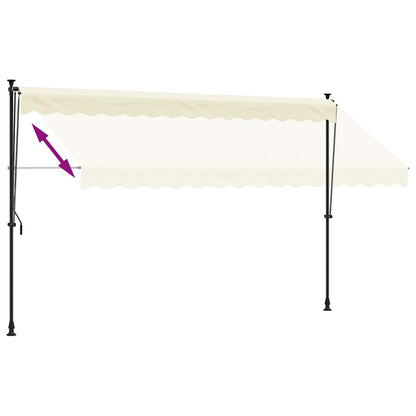 vidaXL Markise Einziehbar Creme 350x150 cm Stoff und Stahl