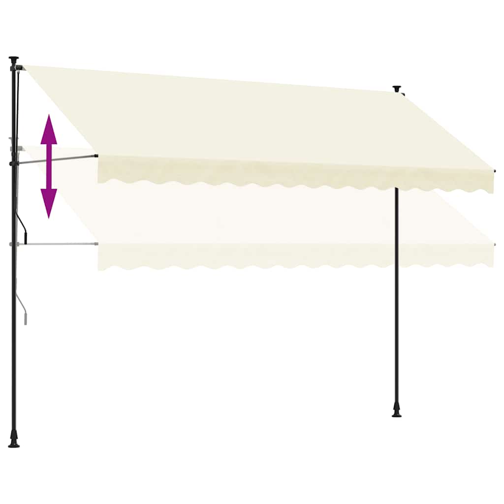 vidaXL Markise Einziehbar Creme 350x150 cm Stoff und Stahl