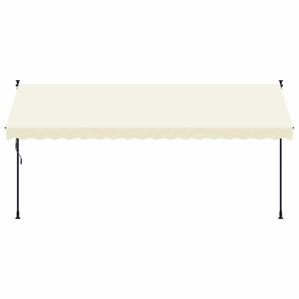 vidaXL Markise Einziehbar Creme 400x150 cm Stoff und Stahl