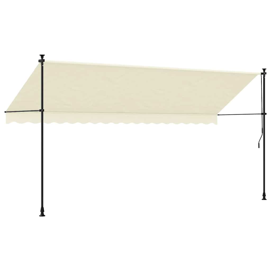 vidaXL Markise Einziehbar Creme 400x150 cm Stoff und Stahl