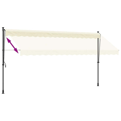 vidaXL Markise Einziehbar Creme 400x150 cm Stoff und Stahl