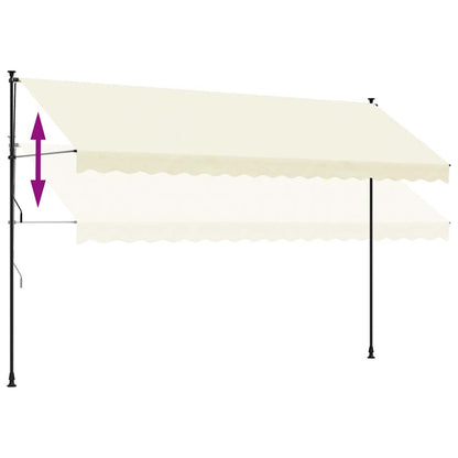 vidaXL Markise Einziehbar Creme 400x150 cm Stoff und Stahl