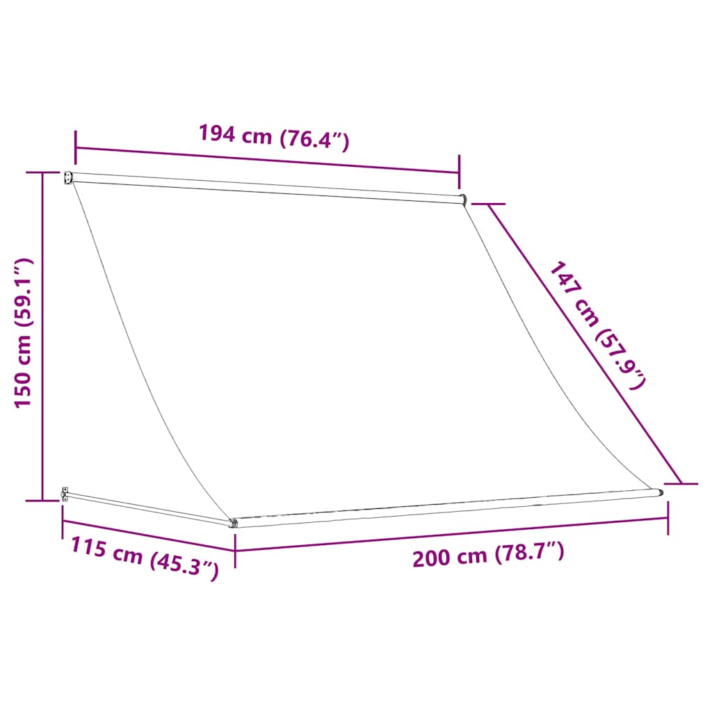 vidaXL Markise Einziehbar Anthrazit 200x150 cm Stoff und Stahl