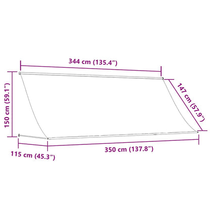 vidaXL Markise Einziehbar Anthrazit 350x150 cm Stoff und Stahl