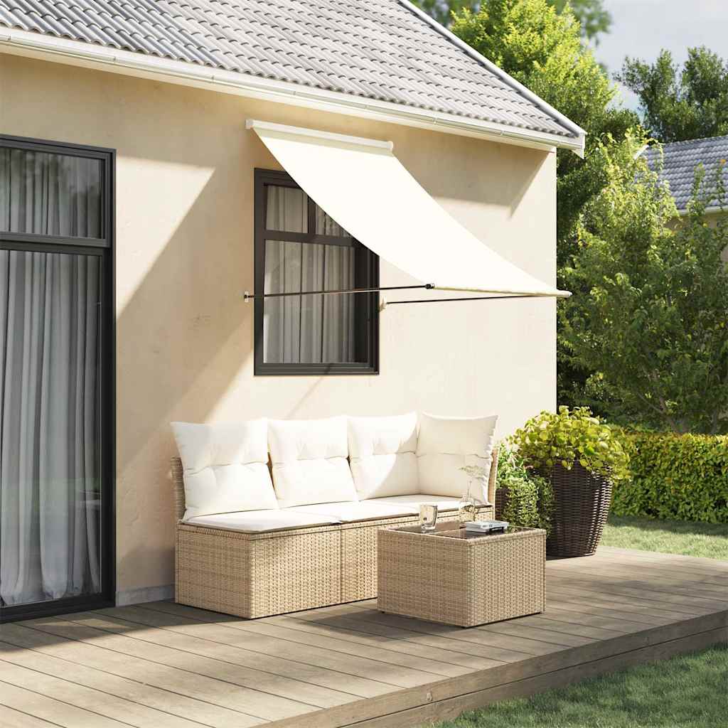 vidaXL Markise Einziehbar Creme 100x150 cm Stoff und Stahl