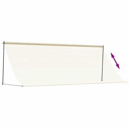 vidaXL Markise Einziehbar Creme 400x150 cm Stoff und Stahl