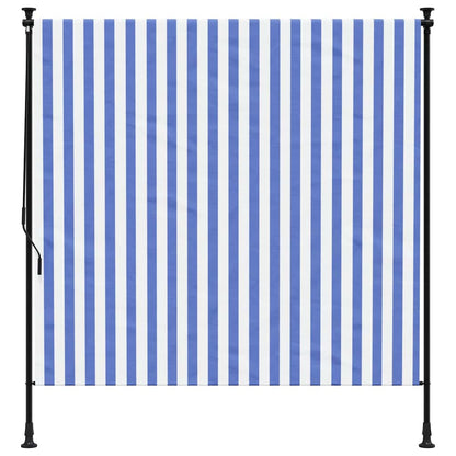 vidaXL Außenrollo Blau und Weiß 200x270 cm Stoff und Stahl