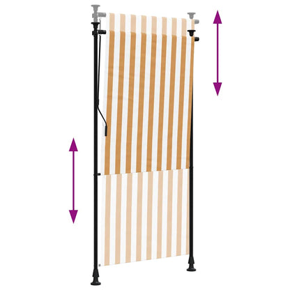 vidaXL Außenrollo Orange und Weiß 100x270 cm Stoff und Stahl