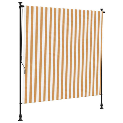 vidaXL Store extérieur orange et blanc 150x270 cm Tissu et acier