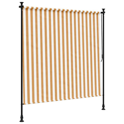 vidaXL Store extérieur orange et blanc 150x270 cm Tissu et acier