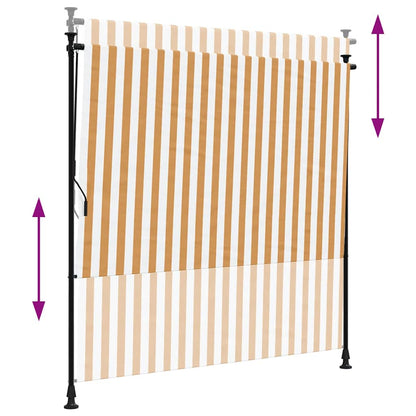 vidaXL Store extérieur orange et blanc 150x270 cm Tissu et acier